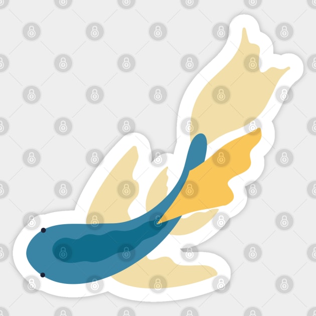 Frilly blue yellowtailed fish Sticker by Zephon